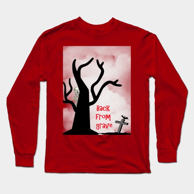 Halloween back from grave Long Sleeve T-Shirt by Bubble land